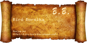 Biró Borsika névjegykártya